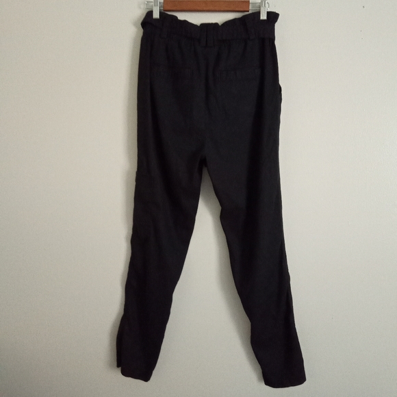 Elevenses Anthropologie Black Paper  Bag Trousers - Picture 4 of 5